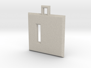 ABC Pendant - D Type - Solid - 24x24x3 mm in Natural Sandstone