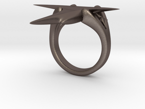 Stingray Ring in Polished Bronzed Silver Steel