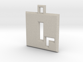 ABC Pendant - Q Type - Solid - 24x24x3 mm in Natural Sandstone