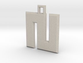 ABC Pendant - N Type - Solid - 24x24x3 mm in Natural Sandstone