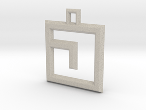 ABC Pendant - J Type - Solid - 24x24x3 mm in Natural Sandstone