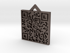 QRCode -- If found return to Ottawa, Canada in Polished Bronzed Silver Steel