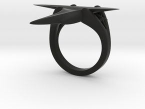 Stingray Ring in Black Natural Versatile Plastic