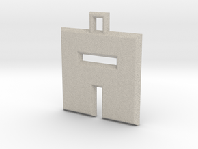 ABC Pendant - A Type - Solid - 24x24x3 mm in Natural Sandstone