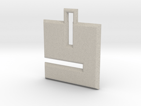 ABC Pendant - Y Type - Solid - 24x24x3 mm in Natural Sandstone