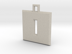 ABC Pendant - O/0 Type - Solid - 24x24x3 mm in Natural Sandstone