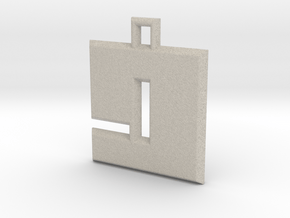 ABC Pendant - 9 Type - Solid - 24x24x3 mm in Natural Sandstone