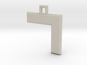 ABC Pendant - 7 Type - Solid - 24x24x3 mm in Natural Sandstone