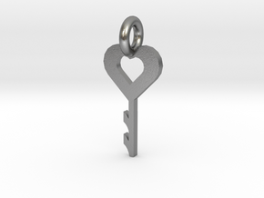 key to my heart in Natural Silver