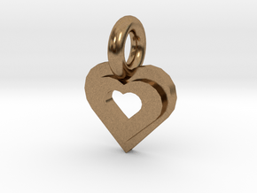 heart in Natural Brass