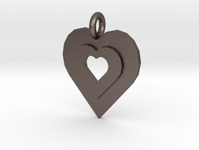 heart of gold in Polished Bronzed Silver Steel