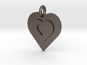 3 hearts in Polished Bronzed Silver Steel