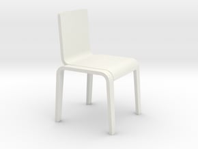 1:24 Bent Chair in White Natural Versatile Plastic