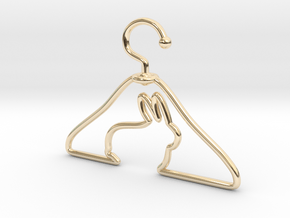 Rabbit Hanger Pendant in 14K Yellow Gold