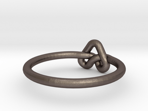 Love Knot-sz20 in Polished Bronzed Silver Steel
