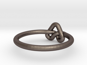 Love Knot-sz19 in Polished Bronzed Silver Steel