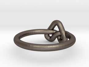 Love Knot-sz16 in Polished Bronzed Silver Steel
