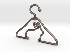 Rabbit Hanger Pendant in Polished Bronzed Silver Steel