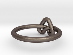 Love Knot-sz17 in Polished Bronzed Silver Steel