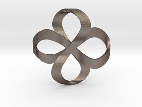 Double Infinity in Polished Bronzed Silver Steel