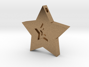 Star Charm (Precious metals)   in Natural Brass