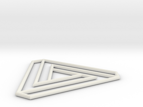 Impossible triangle pendant  in White Natural Versatile Plastic