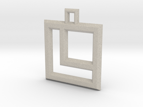 ABC Pendant - L Type - Wire - 24x24x3 mm in Natural Sandstone
