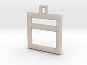 ABC Pendant - I Type - Wire - 24x24x3 mm in Natural Sandstone