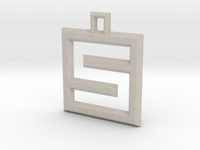 ABC Pendant - S/5 Type - Wire - 24x24x3 mm in Natural Sandstone
