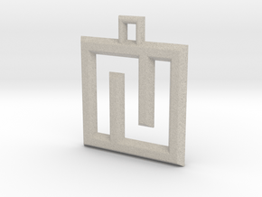 ABC Pendant - N Type - Wire - 24x24x3 mm in Natural Sandstone