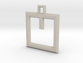 ABC Pendant - V Type - Wire - 24x24x3 mm in Natural Sandstone