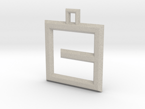 ABC Pendant - C Type - Wire - 24x24x3 mm in Natural Sandstone