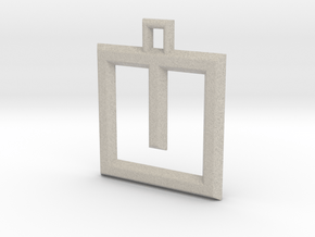 ABC Pendant - U Type - Wire - 24x24x3 mm in Natural Sandstone