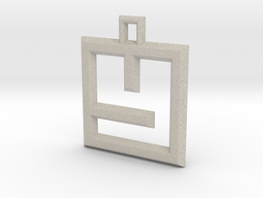 ABC Pendant - Y Type - Wire - 24x24x3 mm in Natural Sandstone