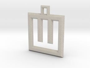 ABC Pendant - W Type - Wire - 24x24x3 mm in Natural Sandstone