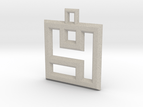 ABC Pendant - 4 Type - Wire - 24x24x3 mm in Natural Sandstone