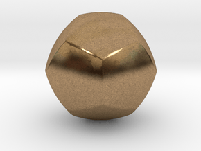 Curved Face Dodecahedron - Small in Natural Brass