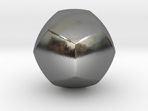 Curved Face Dodecahedron - Small in Polished Silver