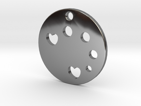 Love Disk v1 in Fine Detail Polished Silver