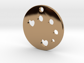 Love Disk v1 in Polished Brass