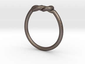 Infinity Knot-sz19 in Polished Bronzed Silver Steel