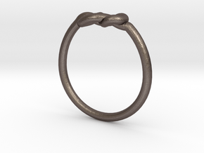 Infinity Knot-sz20 in Polished Bronzed Silver Steel