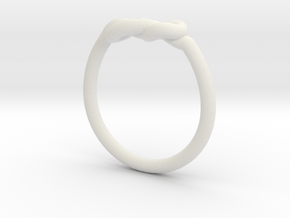 Infinity Knot-sz17 in White Natural Versatile Plastic