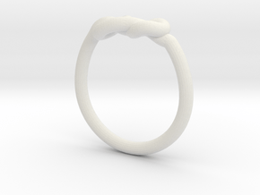 Infinity Knot-sz16 in White Natural Versatile Plastic