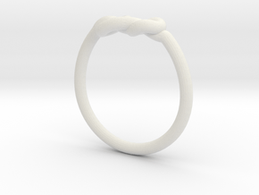 Infinity Knot-sz18 in White Natural Versatile Plastic