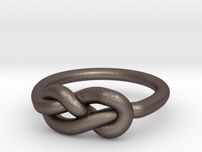 Infinity Knot-sz15 in Polished Bronzed Silver Steel