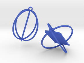 Tardis Earrings in Blue Processed Versatile Plastic