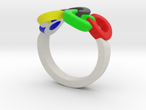 Olympic Ring-sz16 in Full Color Sandstone