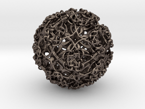 Knot Sphere Incendia Ex in Polished Bronzed Silver Steel