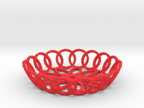 Basket in Red Processed Versatile Plastic